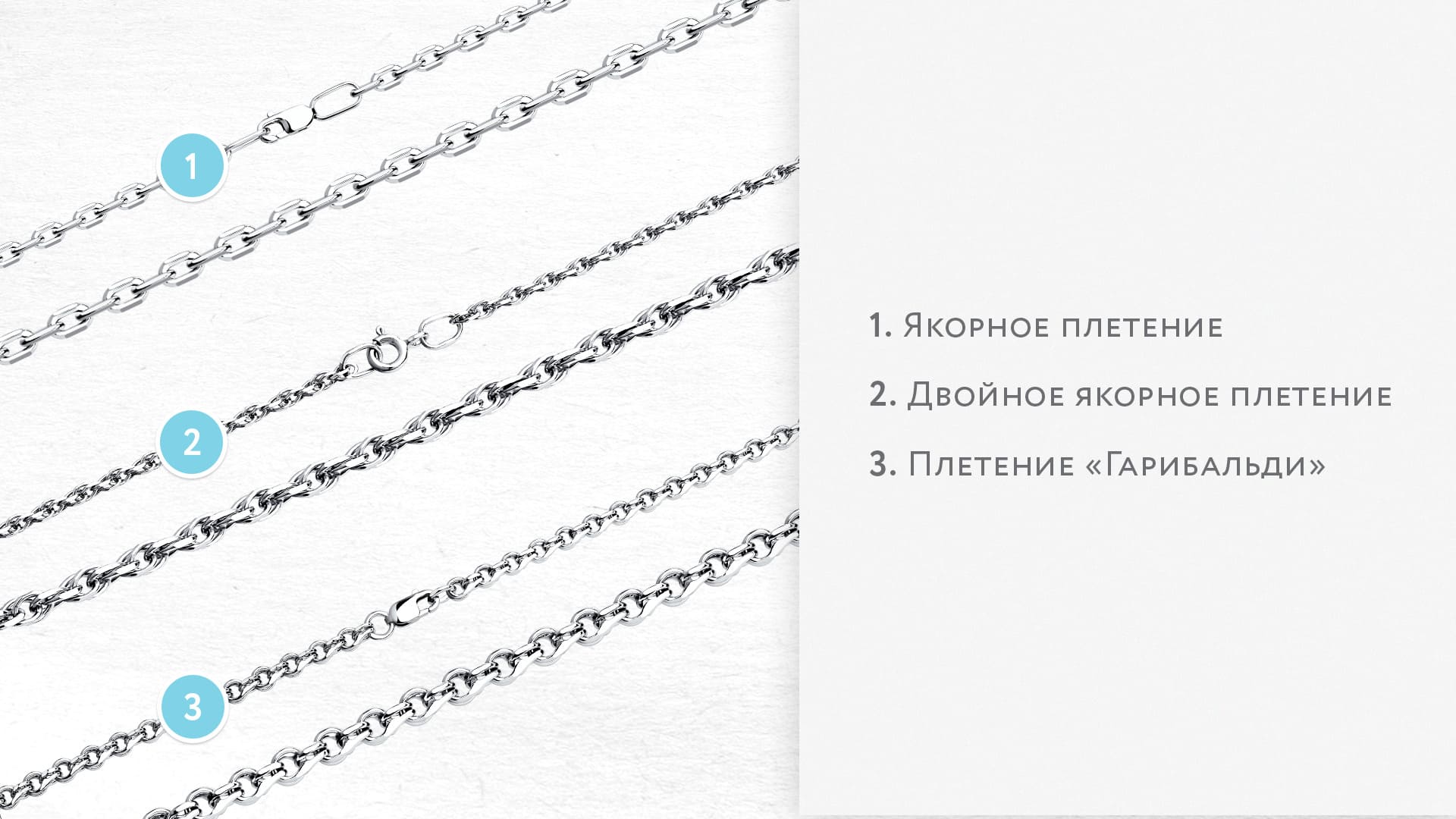 якорное, двойное якорное, гарибальди